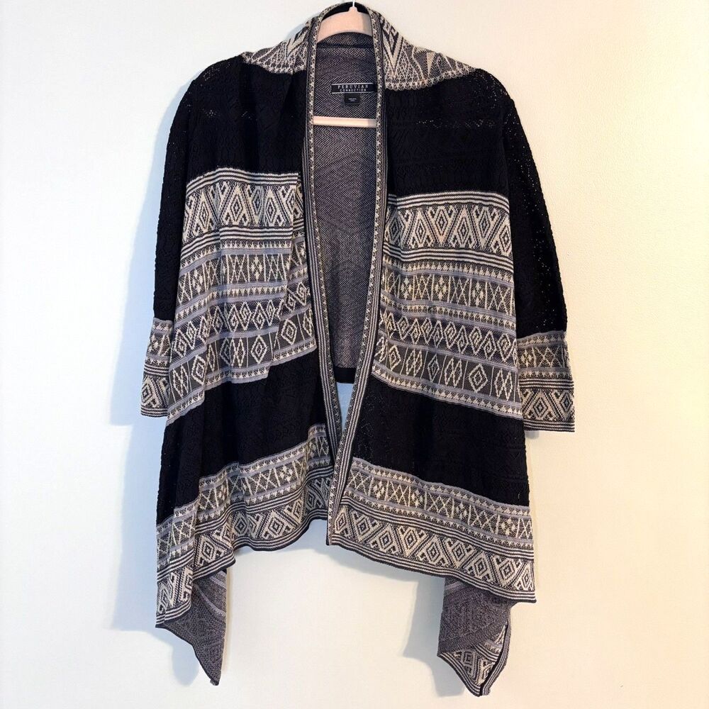 Peruvian Connection Pima Cotton Southwestern Waterfall Cardigan Sz M Nomad Boho